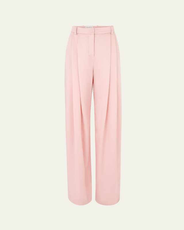 Pleated Straight Leg Trousers, Blush